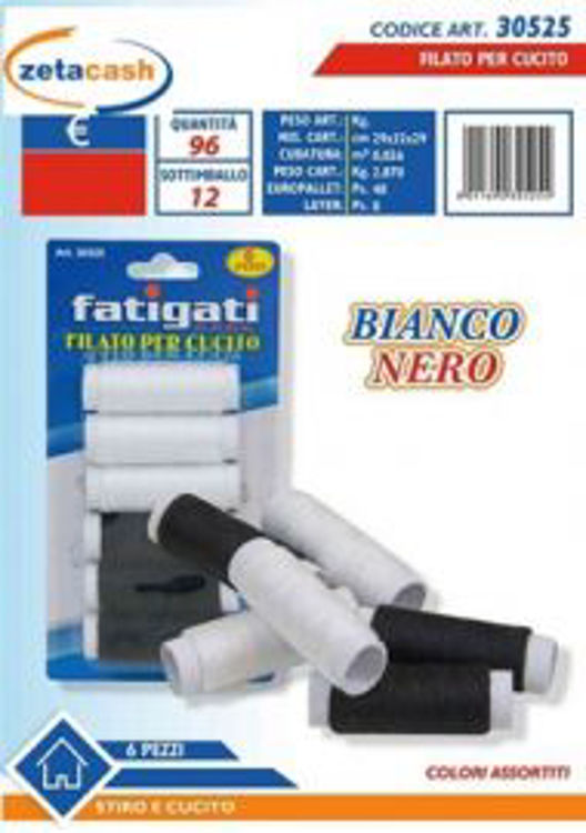 Picture of 5254 FATIGATI SEWING THREADS BLACK & WHITE 6 PCS